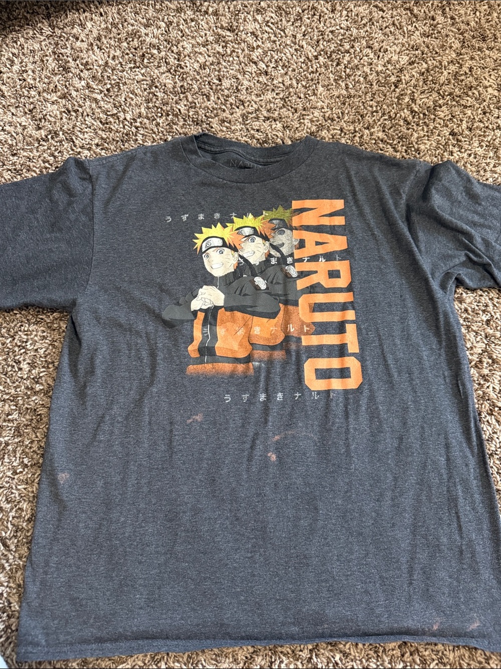 Naruto Graphic Crewneck T-Shirt - Charcoal Gray